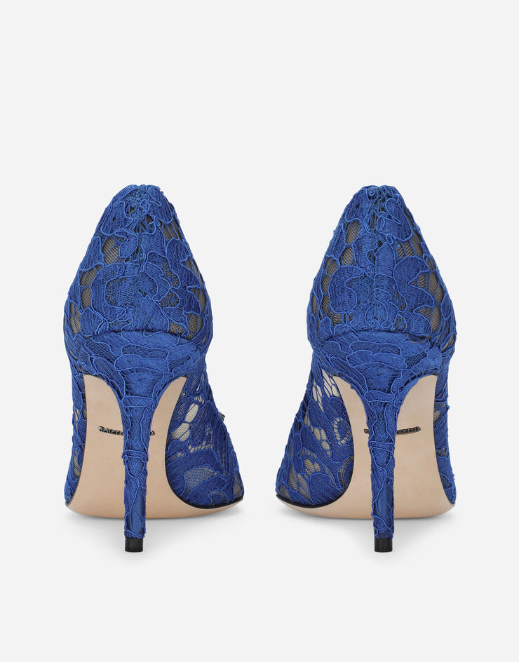 Dolce & Gabbana Zapato de salón rainbow de encaje con broche Azul CD0101AL198