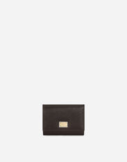 Dolce & Gabbana Dauphine calfskin wallet with branded tag Orange BI1261AS204