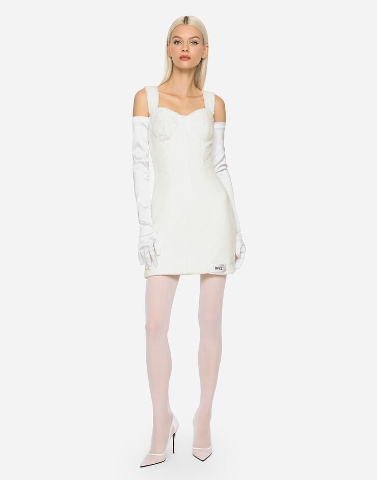Dolce & Gabbana KIM DOLCE&GABBANA Mini-robe en éponge Blanc F6BHPTHU7OC