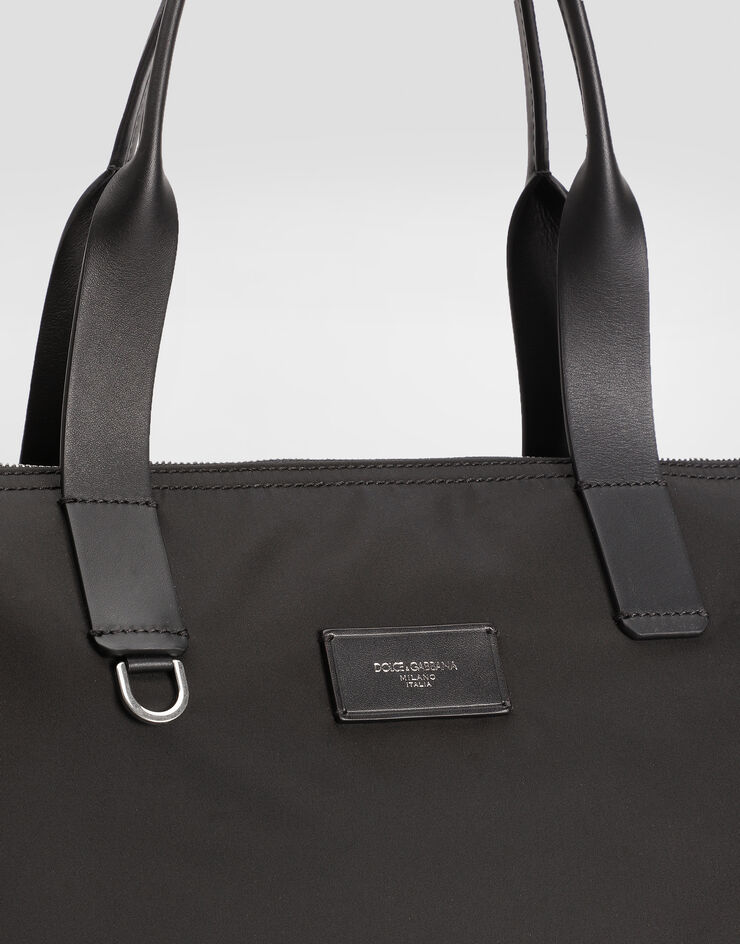 Dolce & Gabbana Shopping nylon and smooth calfskin Black BM2375AN421