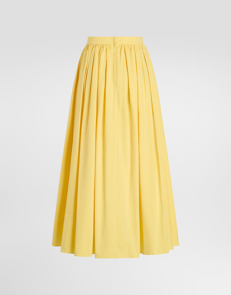 Dolce & Gabbana Cotton poplin skirt Yellow F4DDUTFU62Q