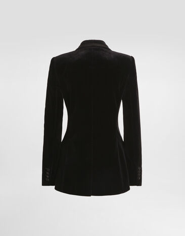 Dolce & Gabbana 재킷 Turlington 벨벳 소재 더블 브레스트 디테일 블랙 F2JAWTFUVG7