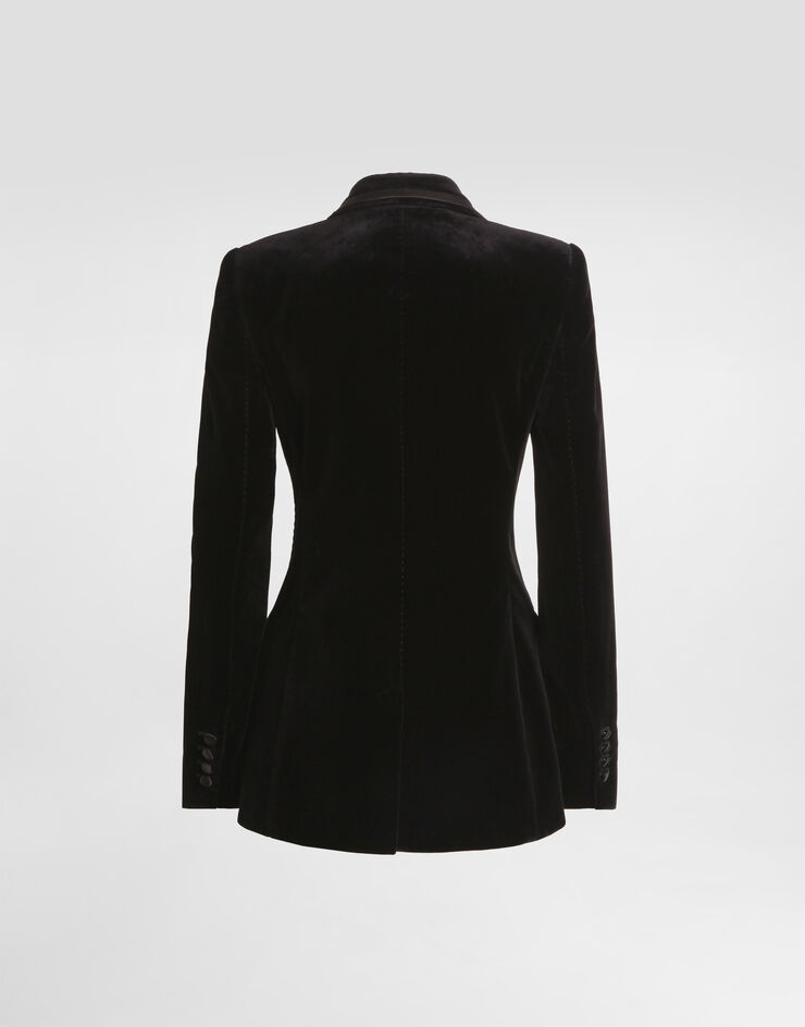 Dolce & Gabbana 재킷 Turlington 벨벳 소재 더블 브레스트 디테일 블랙 F2JAWTFUVG7