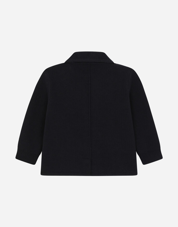 Dolce & Gabbana Chaqueta recta de punto roma Azul L1KJ02JDMB3