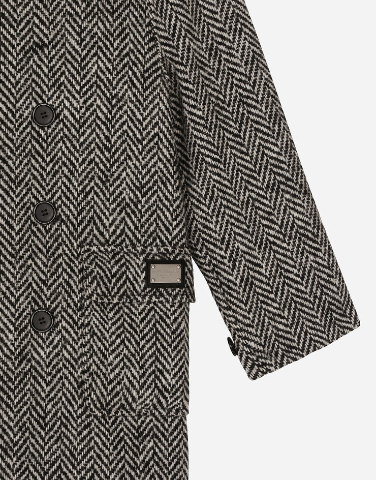 Dolce & Gabbana Double-breasted wool-blend herringbone coat Multicolor L41C84G7N4F