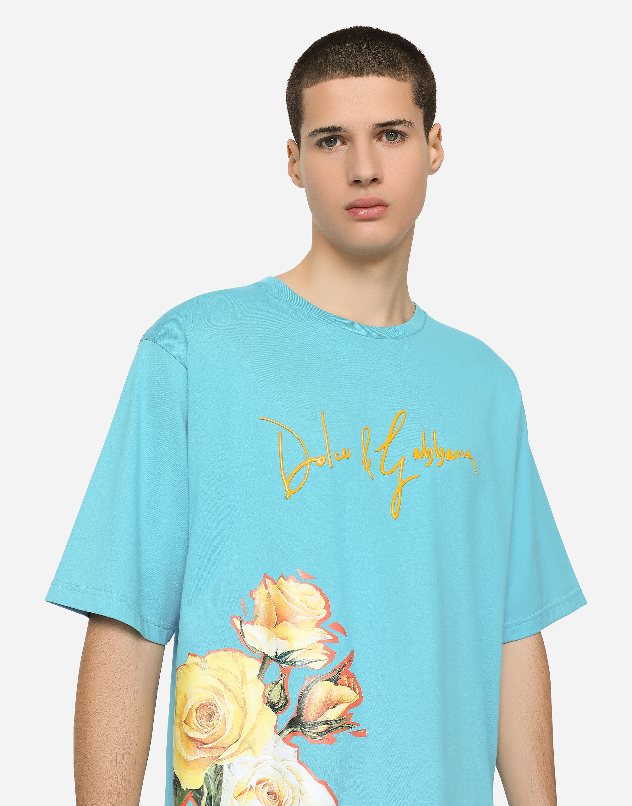 美品Dolce & Gabbana フラワープリント Tシャツ 36 Dolce&Gabbana floral-print cotton T-shirt