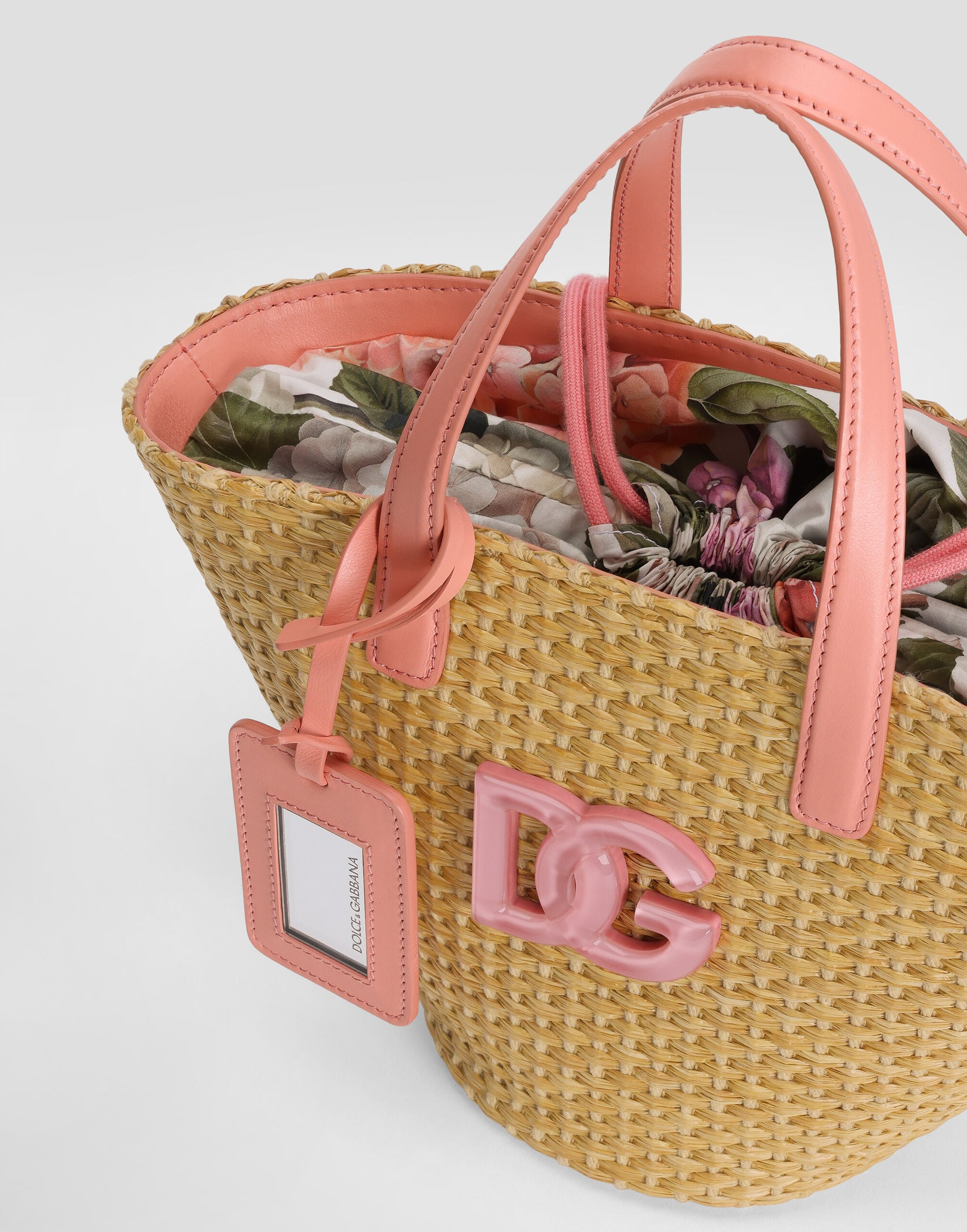 Dolce & Gabbana かごバッグ ピンク ベージュ Coffa bag with DG logo in Multicolor for Girls | Dolce&Gabbana® US