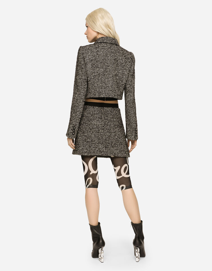 Dolce & Gabbana Falda corta de tweed moteado Multicolor F4CE8TFMMHC