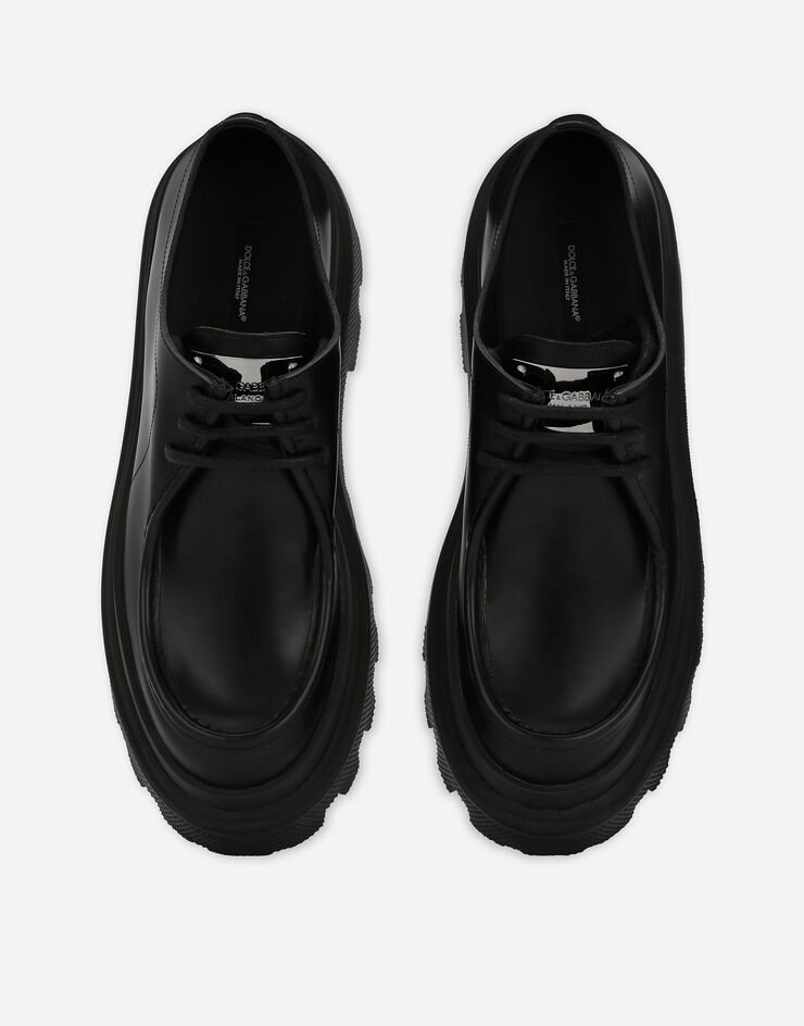 Dolce & Gabbana Brushed calfskin Derby shoes Black A10782AB640