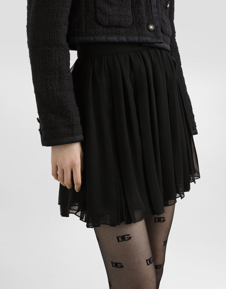 Dolce & Gabbana 百褶雪纺半裙 黑 F4C7TTFUSNW