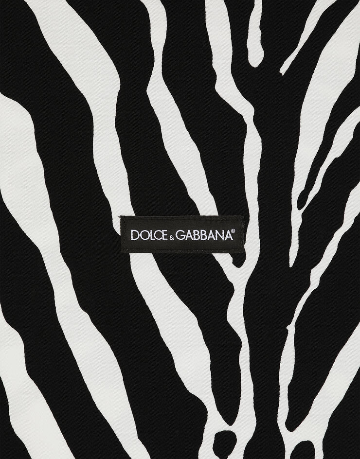 Dolce & Gabbana Сумка-шоппер из холщовой ткани с зебровым принтом Отпечатки GZ031AGI897