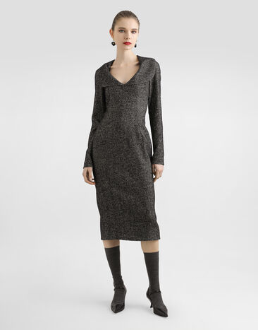 Dolce & Gabbana Dress in wool chevron Multicolor F6TVZTFCBAJ