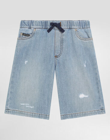 Dolce & Gabbana 5-pocket ripped denim shorts Grey L4JPJPG7N2A