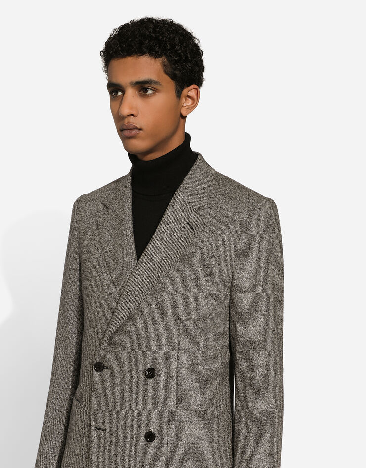 Dolce & Gabbana Zweireihige Jacke Portofino aus Stretch-Flanell Dolce & Gabbana Zweireihige Jacke Portofino aus Stretch-Flanell Grau G2TW3TFMCA0
