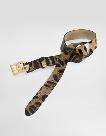 Dolce & Gabbana Printed polished calfskin belt Print EE0068AM568