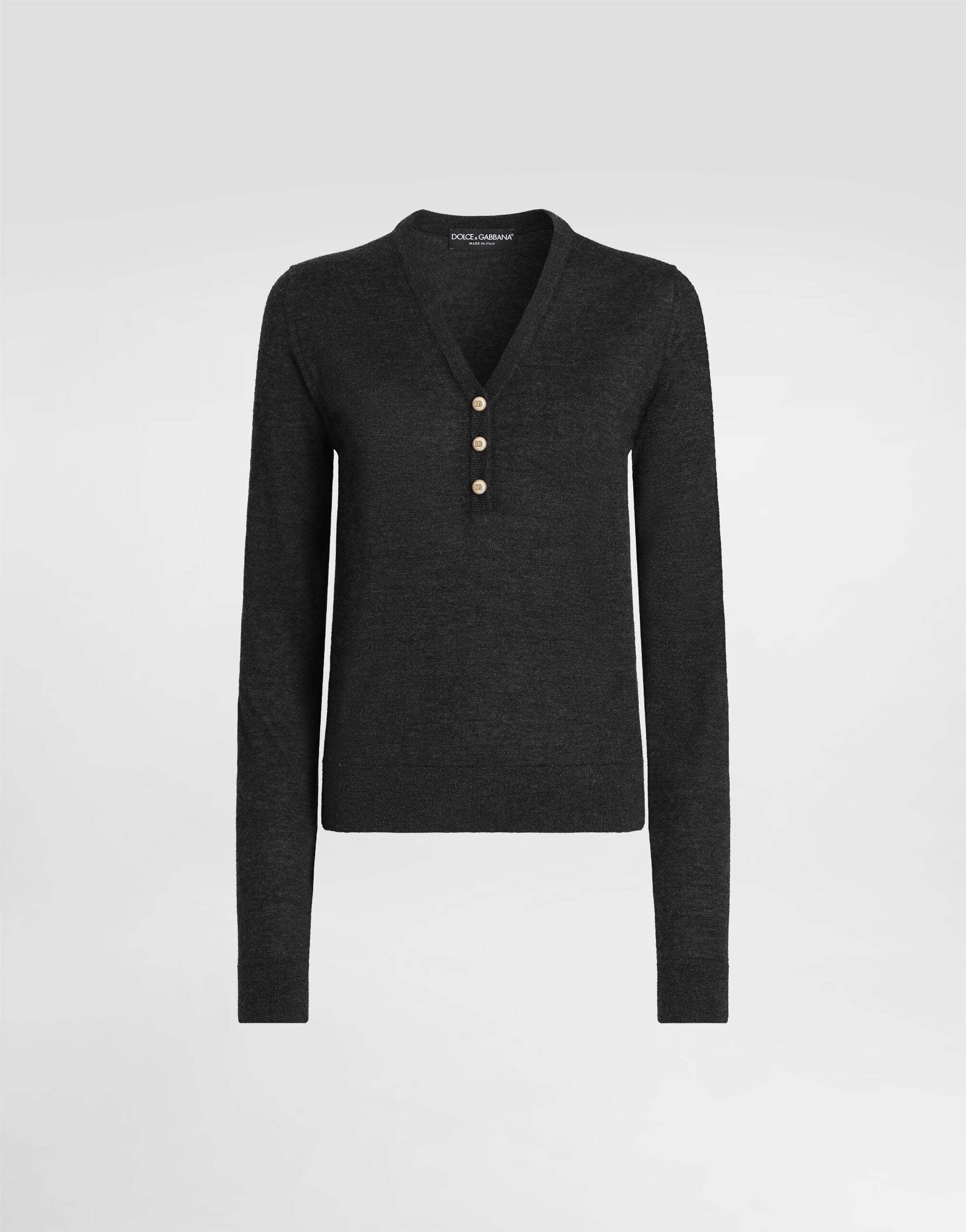 Cashmere pullover in Grey for Women | Dolce&Gabbana®