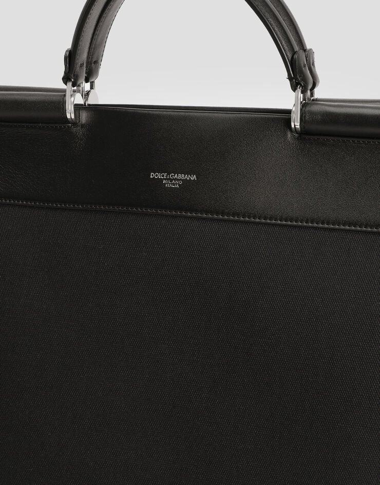 Dolce & Gabbana Calfskin and panama bag Black BM2448A9C21