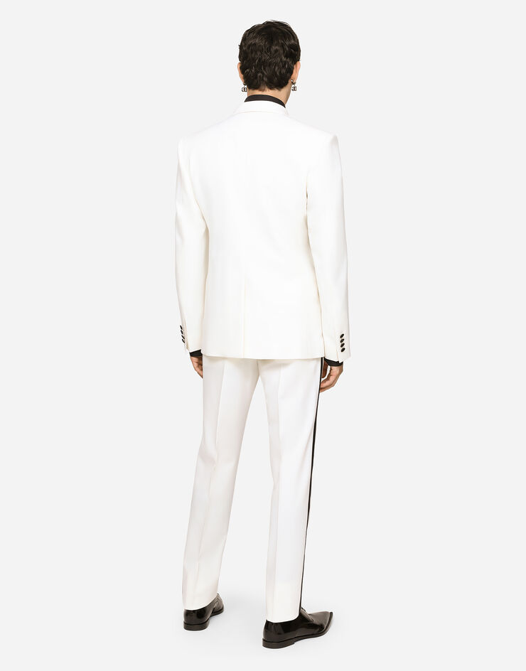 Dolce & Gabbana Double-breasted stretch wool Sicilia-fit tuxedo suit White GKHYMTFUBE7