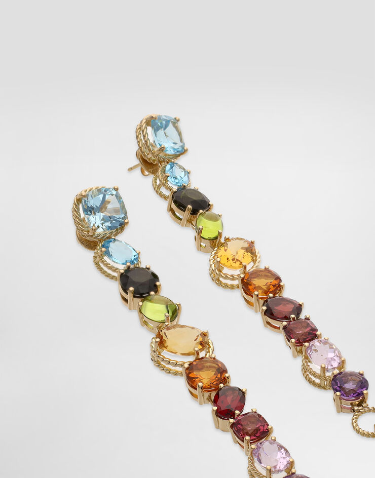 Dolce & Gabbana Rainbow Earrings 18-carat yellow gold and multicolored gems Gold WEQB2GWMIX1