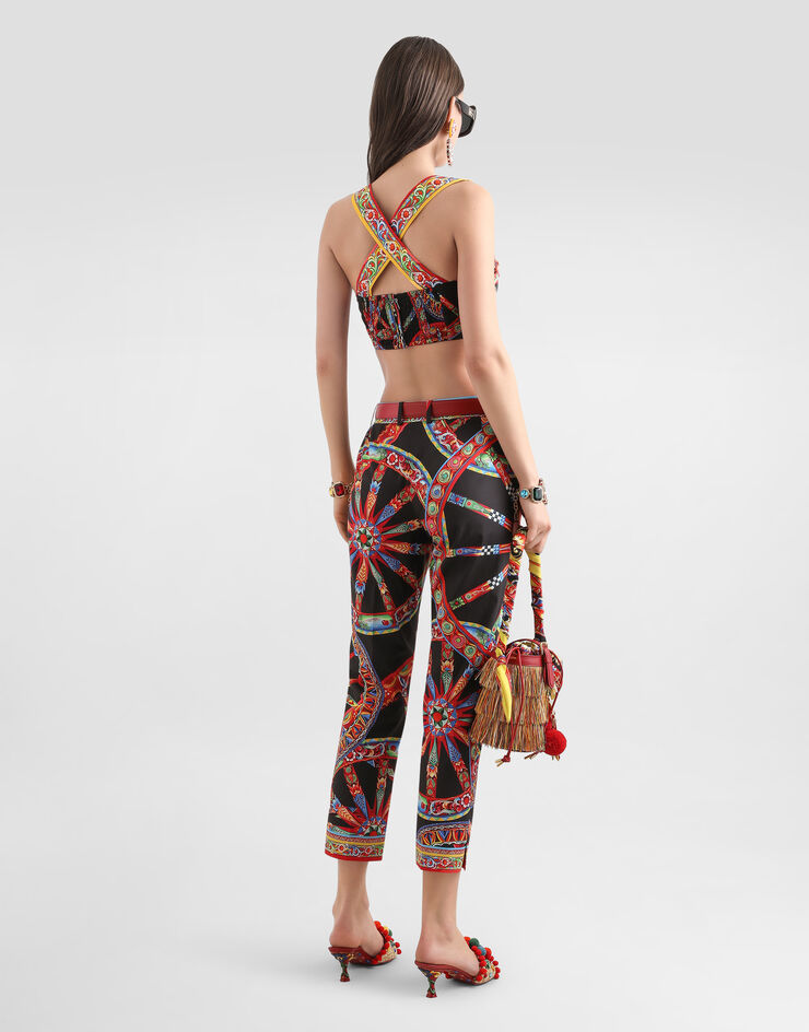 Dolce & Gabbana Carretto-print poplin trousers Multicolor FTAGNTGDDTE
