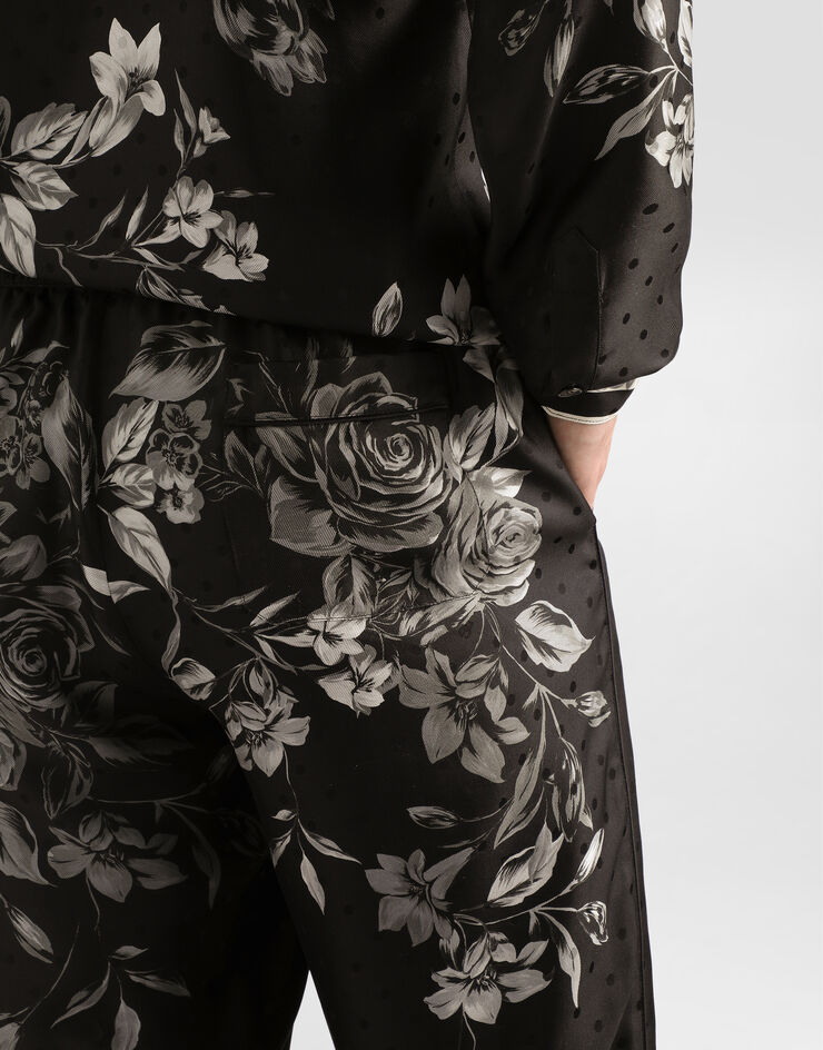 Dolce & Gabbana Flower bouquet-print vanity jacquard twill trousers Multicolor GVRMATHI12H
