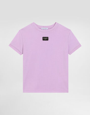 Dolce & Gabbana Jersey T-shirt with logo tag White L5JTNKG7O9K