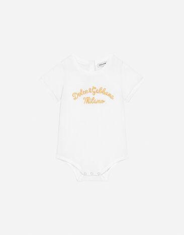 Dolce & Gabbana Jersey bodysuit with Dolce&Gabbana logo White L11O90G7N3H
