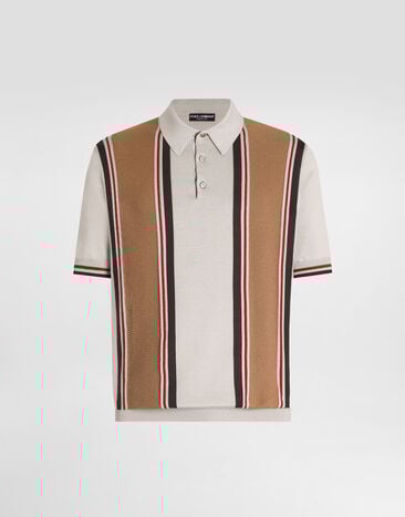 Dolce & Gabbana Satin silk polo shirt Multicolor GXZ02TJBSM6