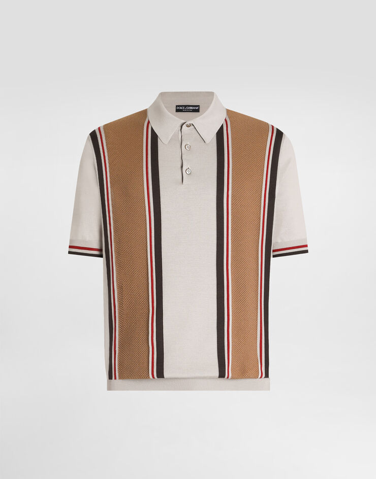 Dolce & Gabbana Satin silk polo shirt Multicolor GXZ02TJBSM6