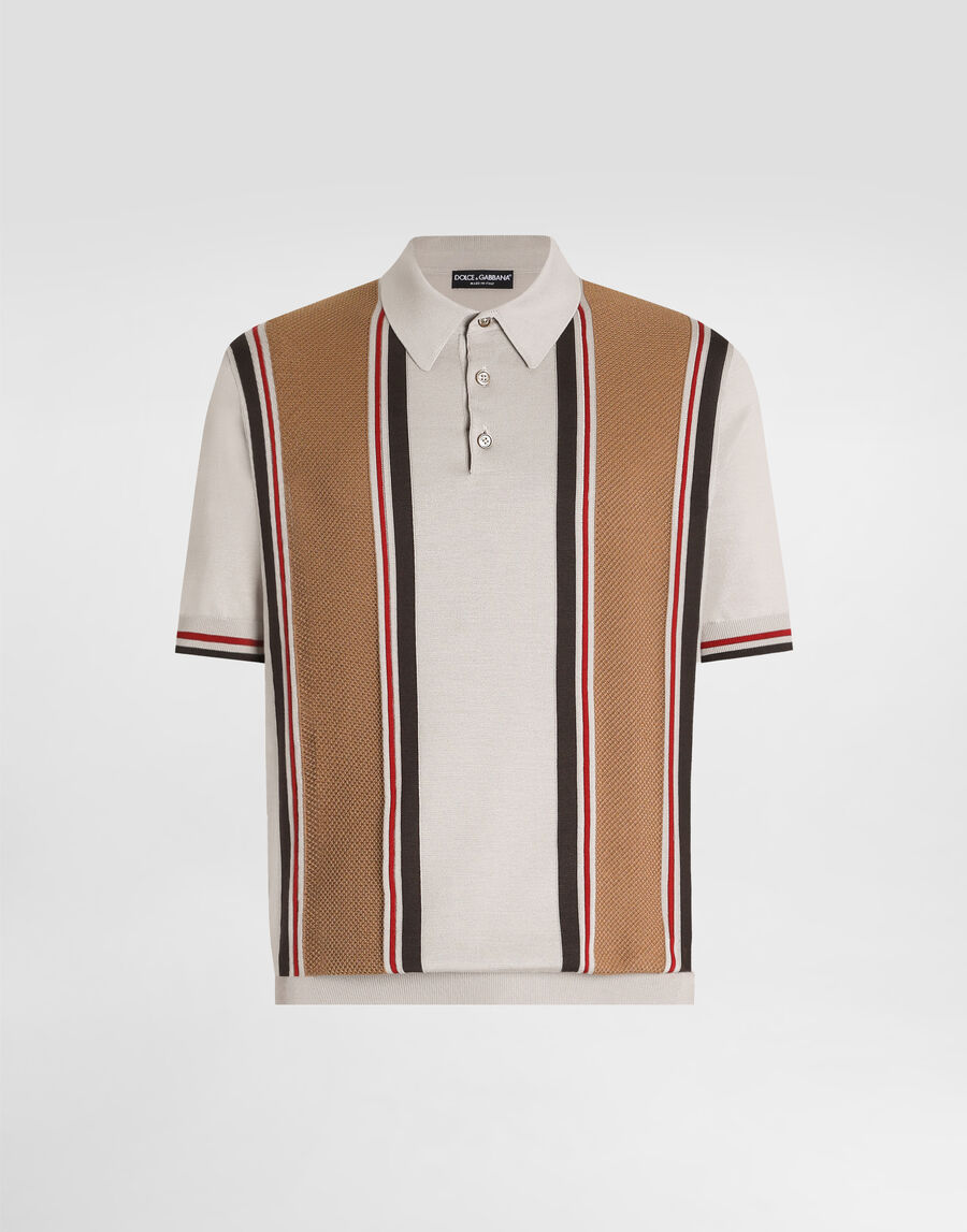 Satin silk polo shirt