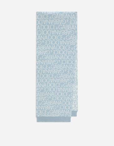 Dolce & Gabbana Knit scarf with all-over jacquard logo Black EB0003AB000