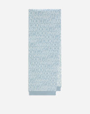 DolceGabbanaSpa Knit scarf with all-over jacquard logo Azure L1JB6DISMFZ