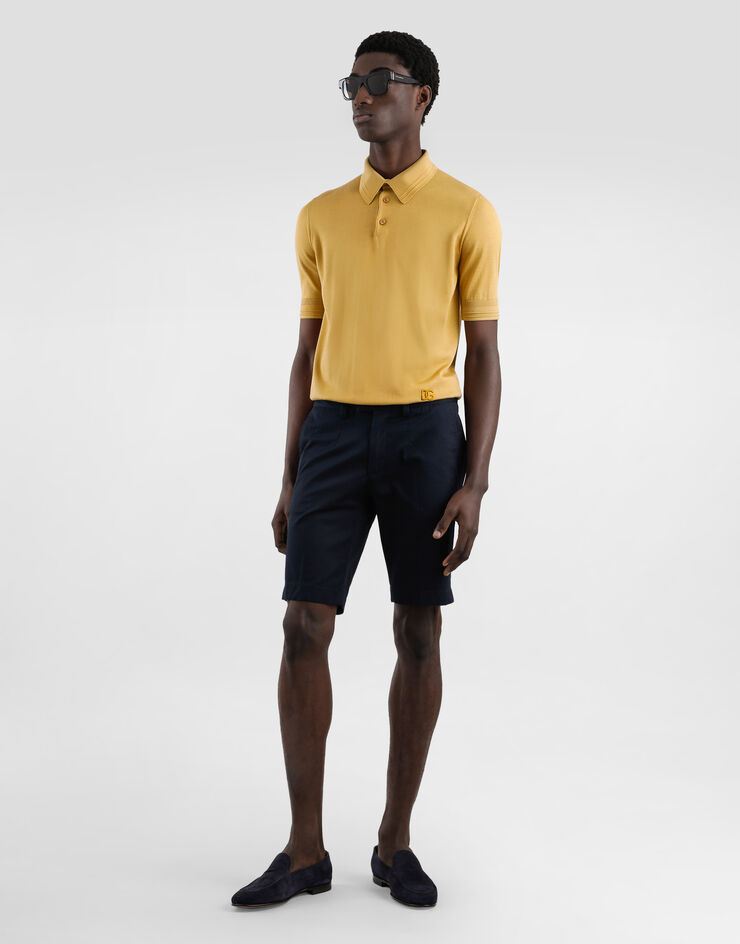 Dolce & Gabbana Cotton gabardine bermuda shorts Blue GP0M4ZFUFNV