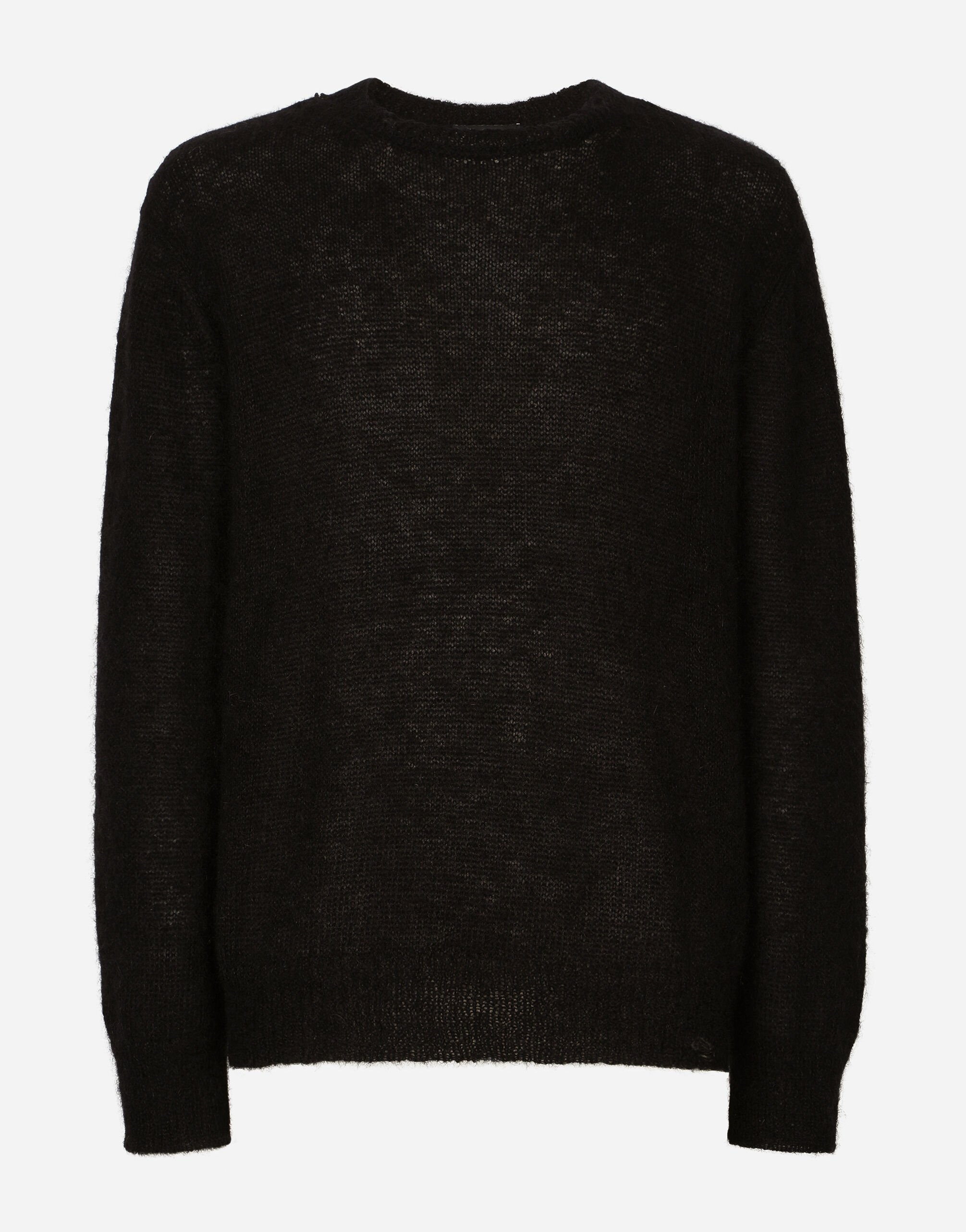 Dolce & Gabbana Round-neck mohair wool sweater Grey GXP80TJFMK7