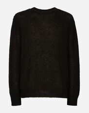 Dolce&Gabbana Round-neck mohair wool sweater Grey G041KTGG914