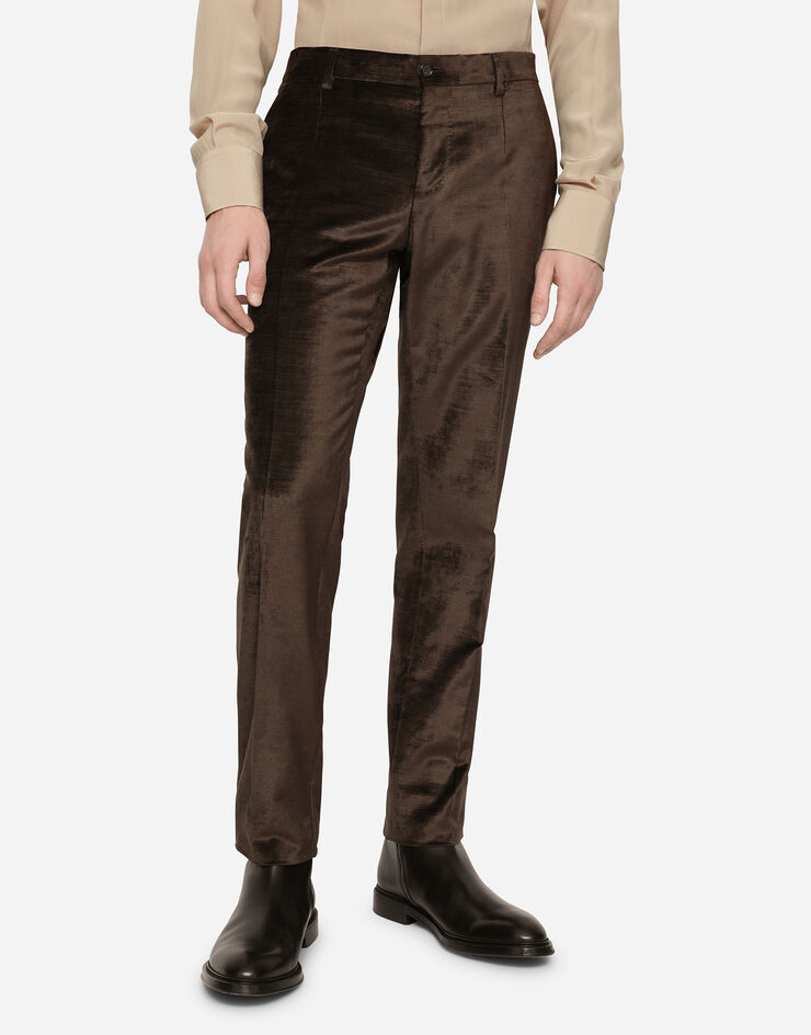 Dolce & Gabbana Velvet Sicilia-fit suit Marrón GKLOMTFUVMF