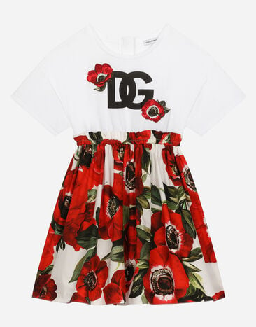 Dolce & Gabbana Abito in jersey stampa fiore anemone Stampa L53DI6HS5QR