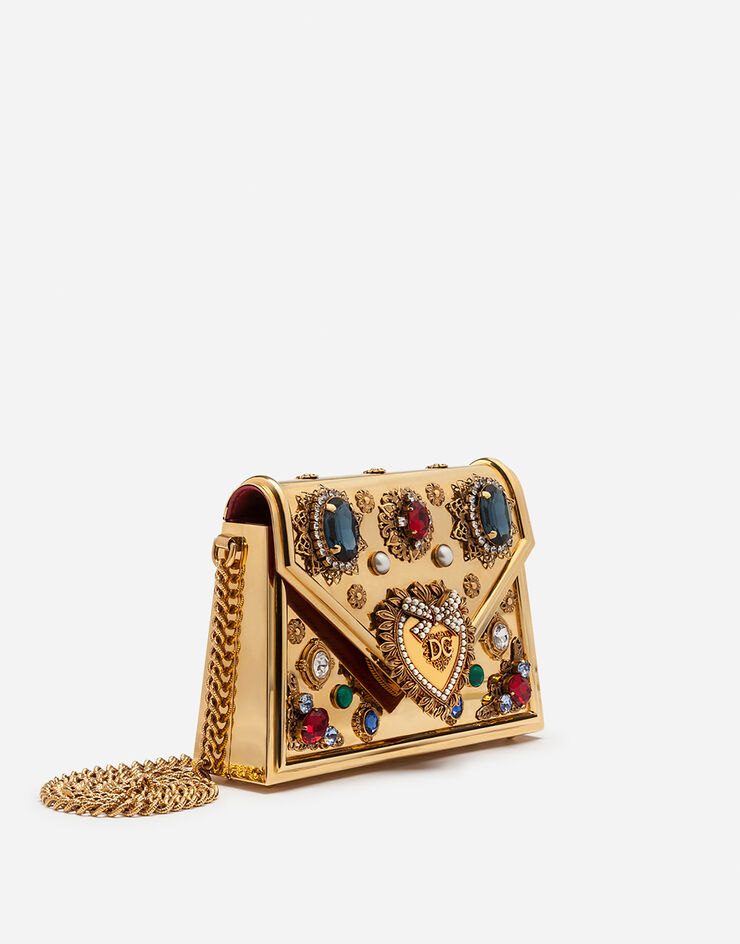 Dolce&Gabbana Small metallic Devotion bag with bejeweled detailing Multicolor BB6713AK830