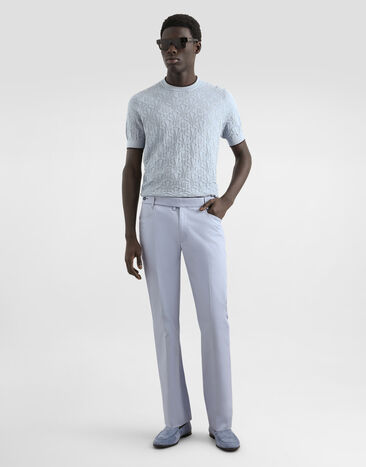 Dolce & Gabbana Pantalón cargo en gabardina de algodón Azure GP13MZFUFNV