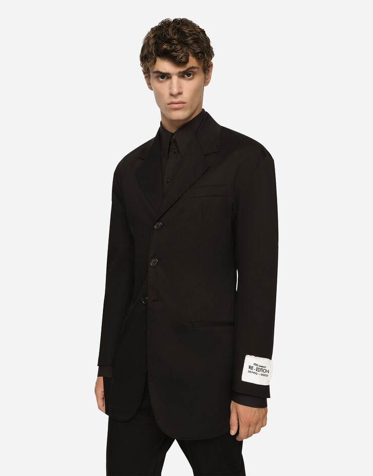 Dolce & Gabbana Пиджак из эластичного хлопкового габардина черный G2SK1TFUFML