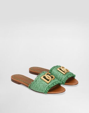 Dolce & Gabbana Raffia slippers Multicolor CQ0646AN217