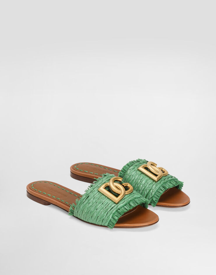 Dolce & Gabbana Raffia slippers Multicolor CQ0646AN217