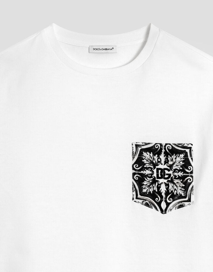 Dolce & Gabbana T-shirt en jersey à imprimé majoliques Multicolore L4JTISG7O9G