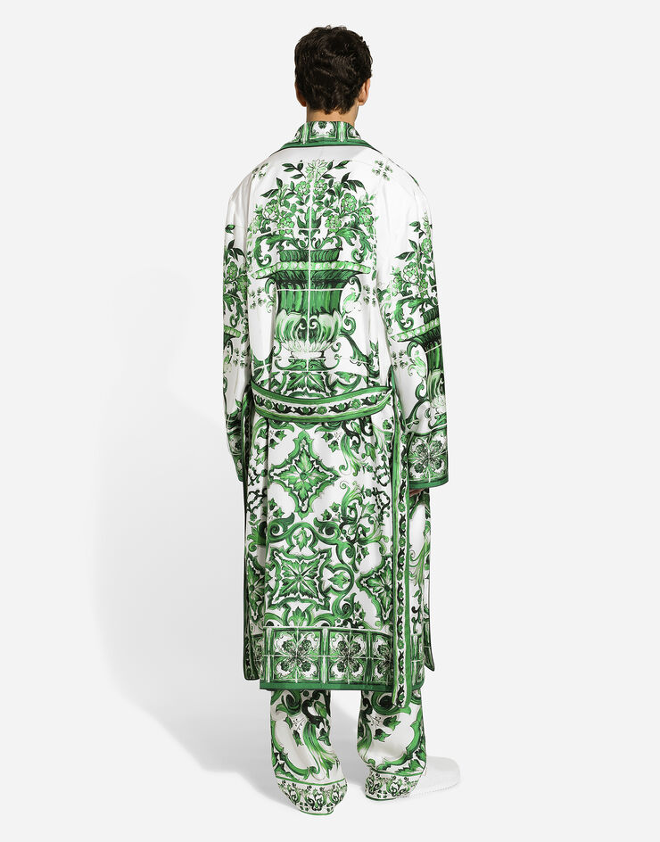 Dolce & Gabbana 马约利卡印花真丝与纱线阔型衬衫 版画 GXV29TJBSJL