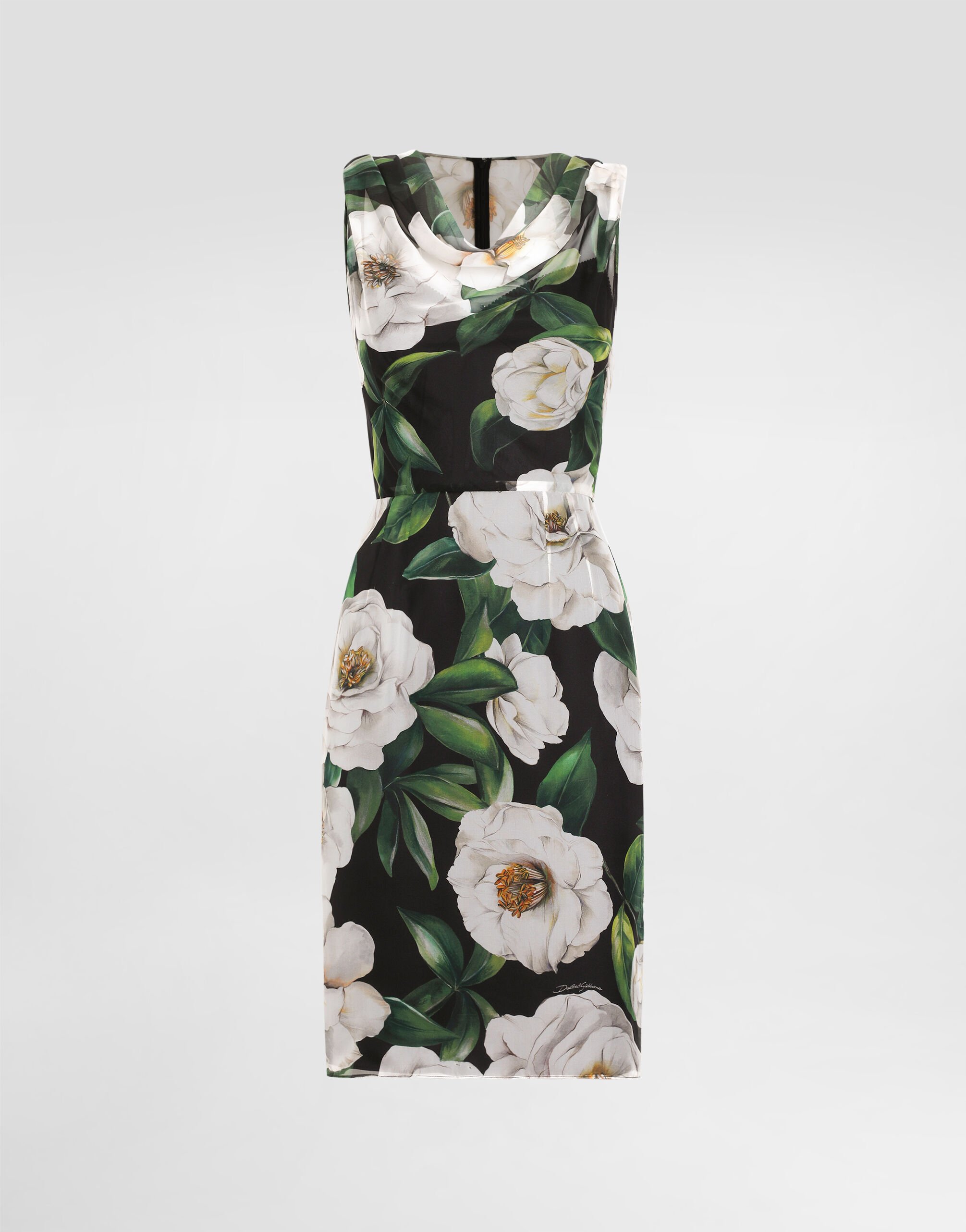 ワンピースその他 DOLCE  GABBANA Women Dresses F6TLBT IS1XD HN5JB GARDENIA NE Gardenia-print chiffon midi dress in Print for Women