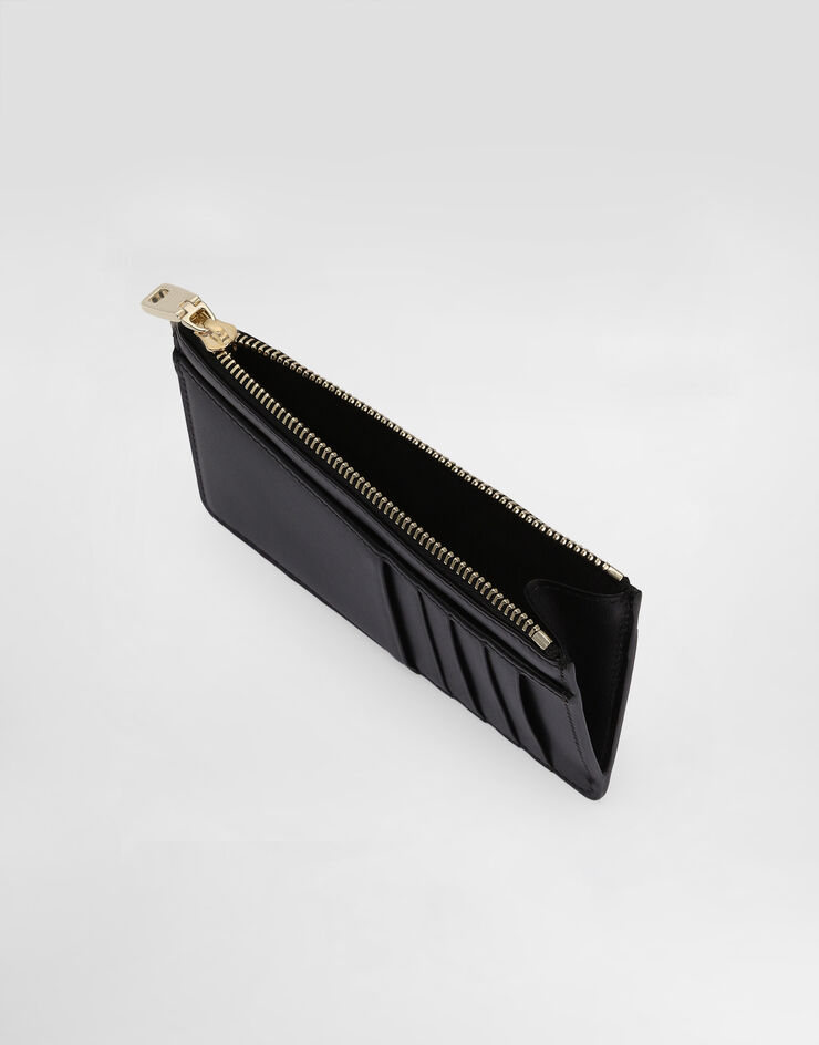 Dolce & Gabbana Кредитница DG Logo среднего размера из телячьей кожи черный BI1261AG081
