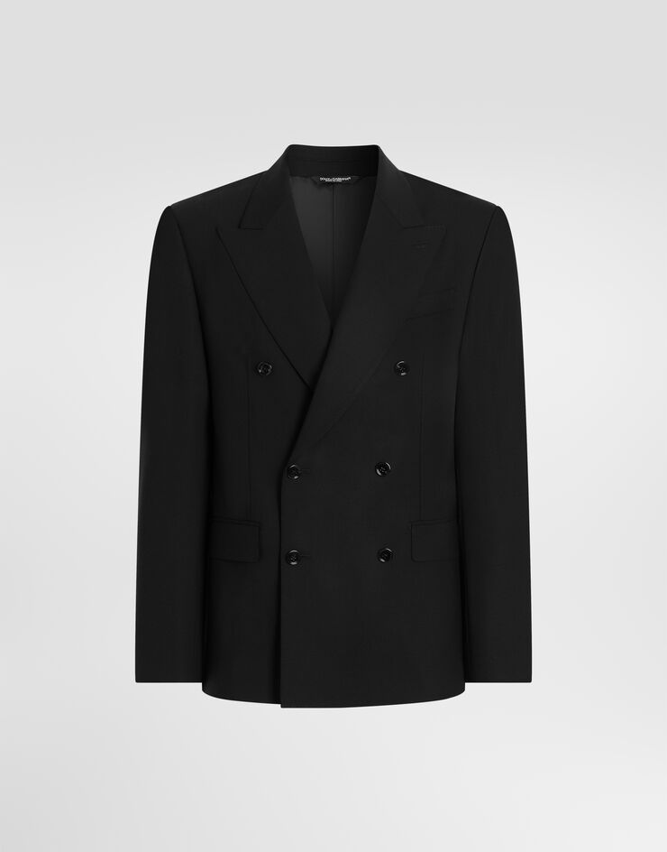 Dolce & Gabbana Sicilia light double-breasted wool jacket Black G2TV8TFUBG5