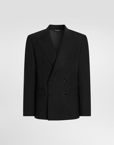 Dolce & Gabbana Sicilia light double-breasted wool jacket Dolce & Gabbana Sicilia light double-breasted wool jacket Black G2TV8TFUBG5