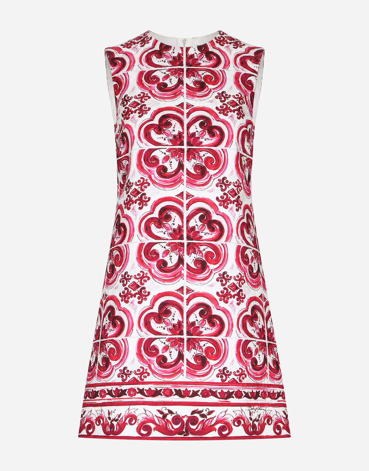 Dolce&Gabbana Short Majolica-print brocade dress Multicolor F6ADUTFPTAI