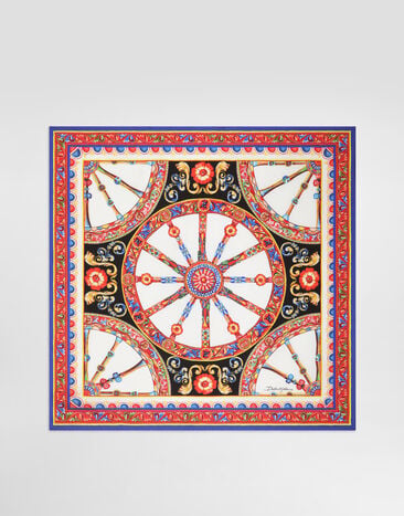Dolce & Gabbana 70x70 carretto-print silk twill scarf Multicolor FN092RGDDWM